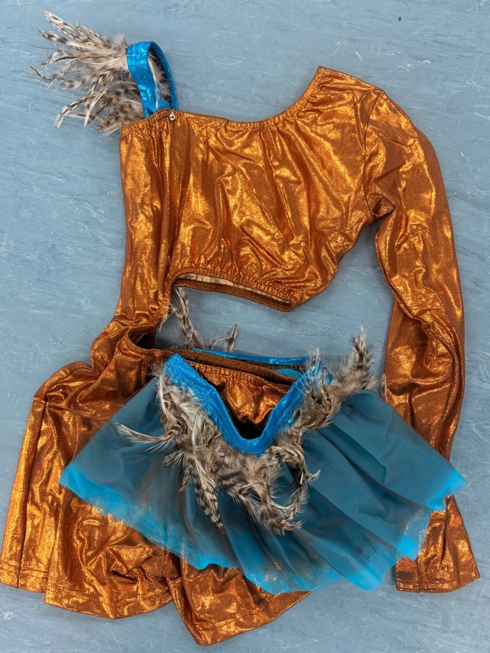 Shimmering Copper Blue Tutu Kids Costume